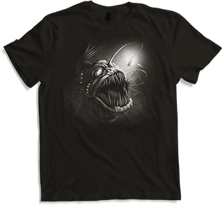 Anglerfish with glowing beer bottle Horror Beer Quote