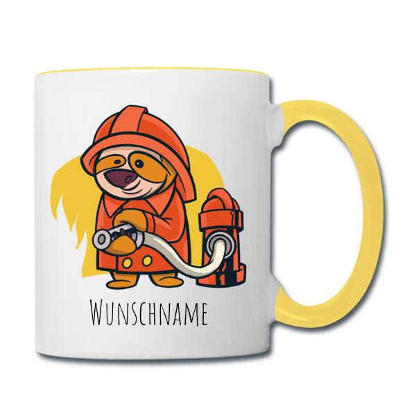 Firefighter sloth with fire hydrant