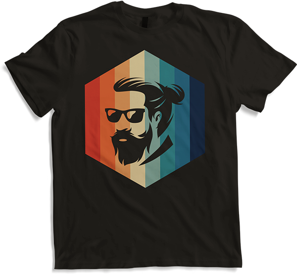 Beard Hipster | Vintage & Retro Hexagon | For Beard Wearers