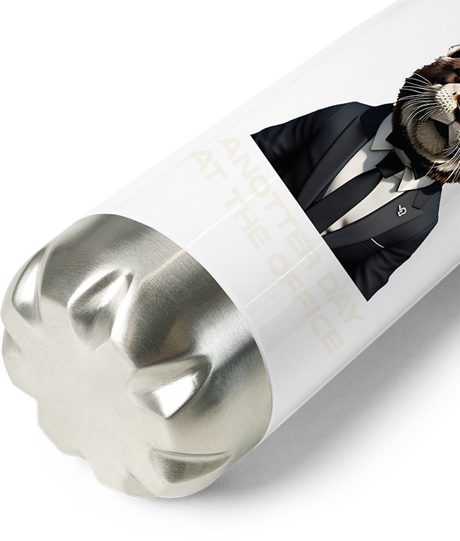 Produktbild vom Boden der Thermoflasche Anotter Day at the Office Lustiger Otter-Spruch