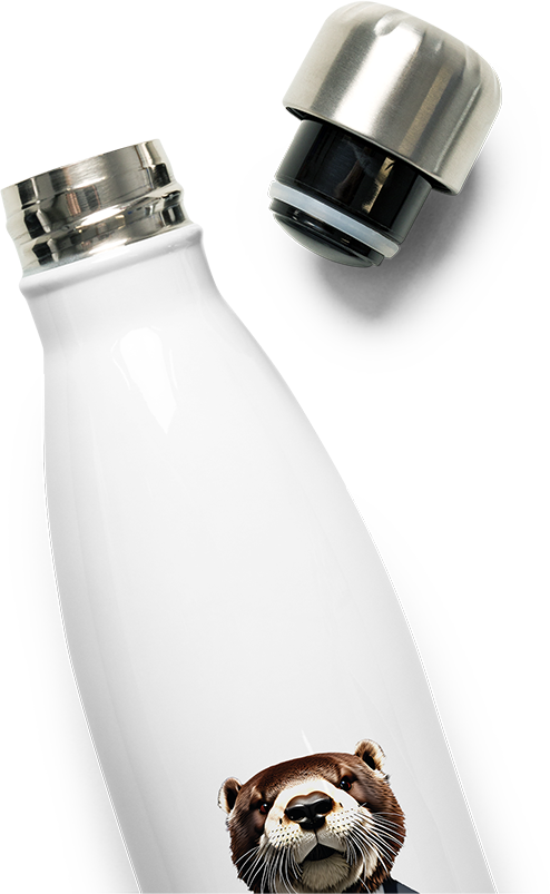 Produktbild vom Oberteil der Thermoflasche Anotter Day at the Office Lustiger Otter-Spruch