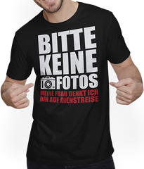 Produktbild von T-Shirt mit Mann Bitte keine Fotos meine Frau denkt ich bin auf Dienstreise