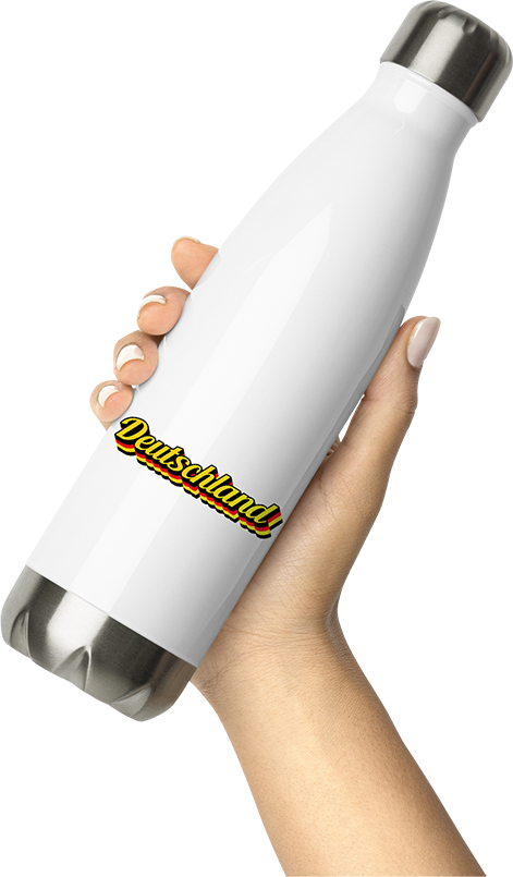 Produktbild von Thermosflasche von Hand gehalten Bundesfarben Dreifarb Flagge Vintage Patrioten Deutschland