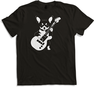 Produktbild von T-Shirt Chihuahua mit E-Gitarre Musiker Lustiger Gitarrist