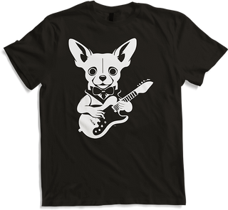 Produktbild von T-Shirt Chihuahua mit E-Gitarre Musiker Lustiger Gitarrist