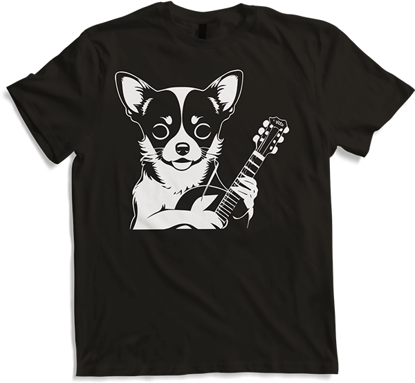 Produktbild von T-Shirt Chihuahua mit E-Gitarre Musiker Lustiger Gitarrist