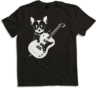 Produktbild von T-Shirt Chihuahua mit E-Gitarre Musiker Lustiger Gitarrist