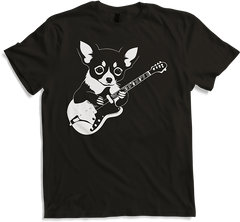 Produktbild von T-Shirt Chihuahua mit E-Gitarre Musiker Lustiger Gitarrist