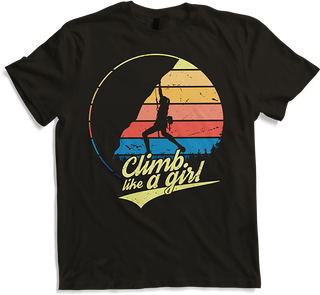 Produktbild von T-Shirt Climb Like A Girl | Lustiger Kletter Spruch für Frauen Retro