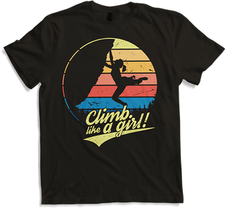 Produktbild von T-Shirt Climb like a girl | Kletterspruch für kletternden Frauen
