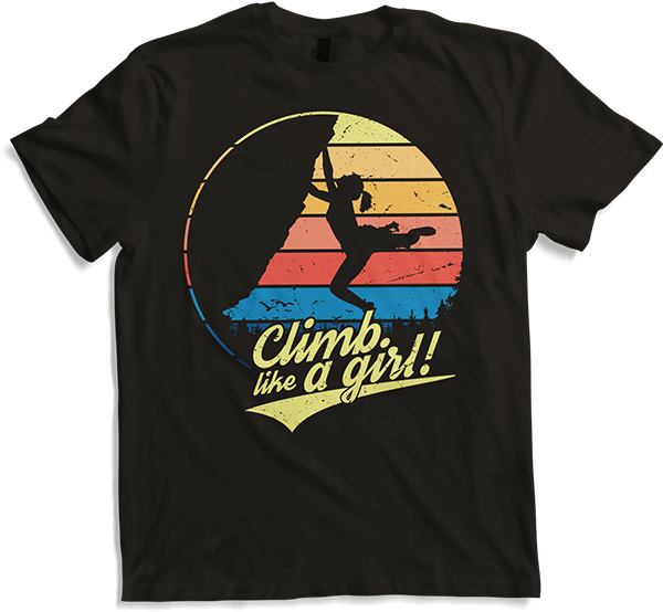 Produktbild von T-Shirt Climb like a girl | Kletterspruch für kletternden Frauen