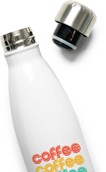 Produktbild vom Oberteil der Thermoflasche Coffee Vintage Font | Funny Coffee Saying | Caffeine Addict