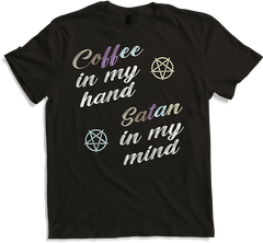 Produktbild von T-Shirt Coffee in hand Satan in mind | Luzifer Teufel Antichrist