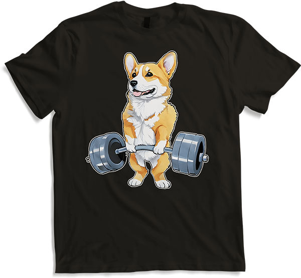 Produktbild von T-Shirt Corgi Gewichtheber, Bodybuilding, Kreuzheben
