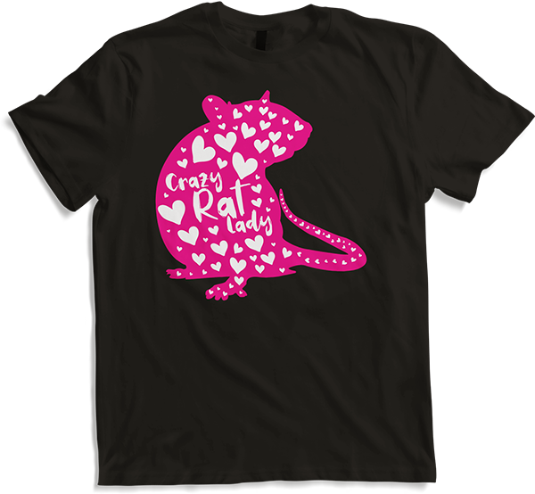 Produktbild von T-Shirt Crazy Rat Lady | Lustiger Ratten-Spruch für ausgefallene Ratten, Mama, Haustiere, Ratten
