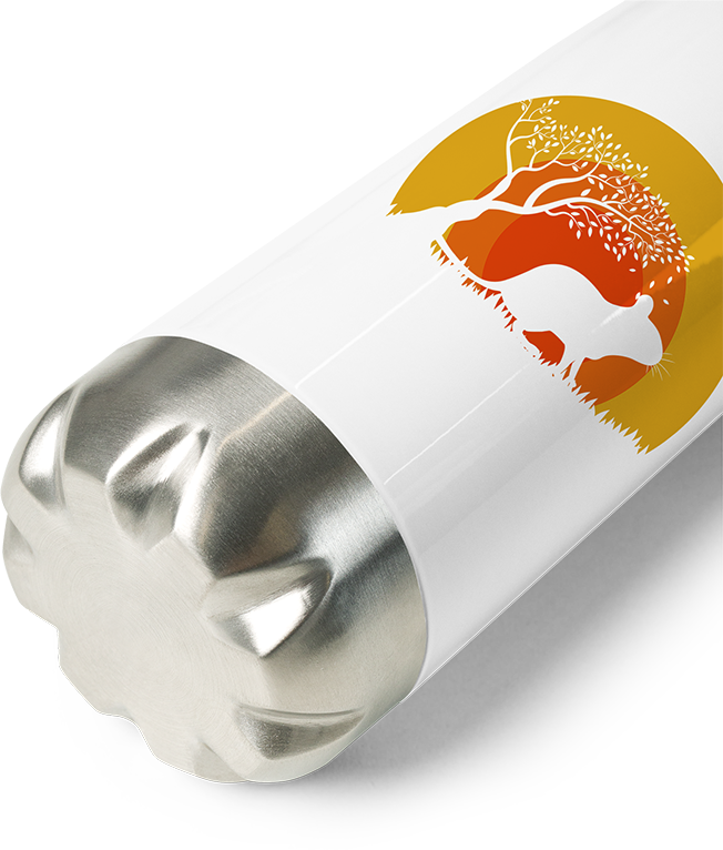 Produktbild vom Boden der Thermoflasche DEGUS Sonnenuntergang | Vintage Sonne | Geschenk Deguhalter