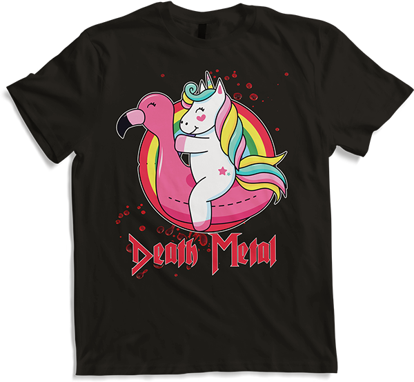 Produktbild von T-Shirt Death Metal Einhorn Flamingo | Brutal Death Technical Death