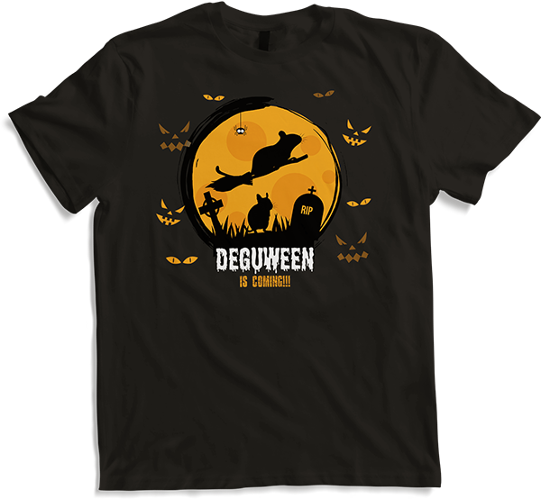 Produktbild von T-Shirt Deguween | Lustiges Halloween-Geschenk für Degu-Besitzer | Degus