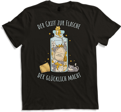 Produktbild von T-Shirt Der Griff zu Flasche Katzenspruch Lustige Katzen Sprüche