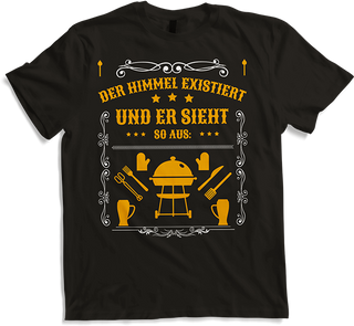 Produktbild von T-Shirt Der Himmel existiert BBQ Grillmeister Grillen Männer Spruch