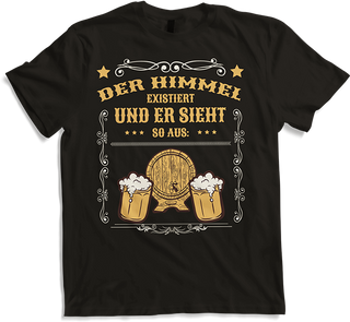 Produktbild von T-Shirt Der Himmel existiert Bierfass Männer Lustige Bier Sprüche