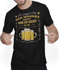 Produktbild von T-Shirt mit Mann Der Himmel existiert Bierhumpen Männer Lustige Bier Sprüche