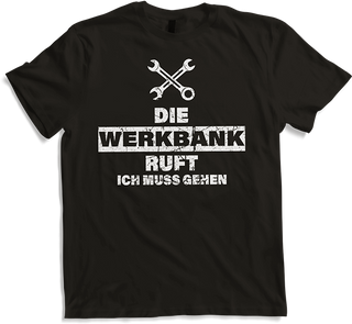 Produktbild von T-Shirt Die Werkbank ruft - Tüftler Bastler Schrauber Spruch Vater