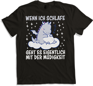 Produktbild von T-Shirt Drachen Kawaii Drache Sarkastische Schlaf Sprüche Müde