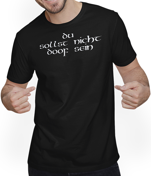 Produktbild von T-Shirt mit Mann Du sollst nicht doof sein sarkastische freche Bibel Sprüche