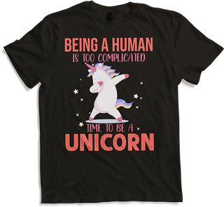 Produktbild von T-Shirt Ein Mensch zu sein ist zu kompliziert Einhorn Kinder &