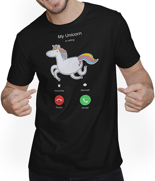 Produktbild von T-Shirt mit Mann Einhorn ruft an Lustiger Spruch für Mädchen Teenager Unicorn