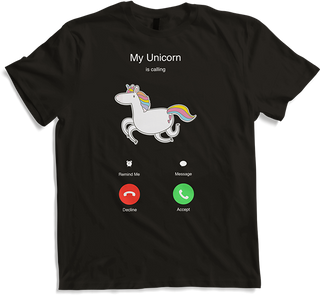Produktbild von T-Shirt Einhorn ruft an Lustiger Spruch für Mädchen nager Unicorn