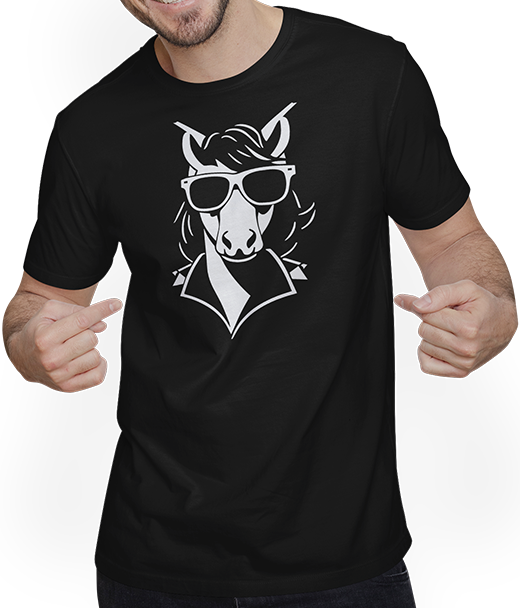 Produktbild von T-Shirt mit Mann Einhörner Anime Einhorn Manga Märchen Sonnenbrille