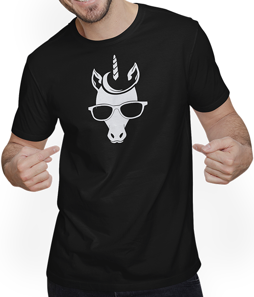 Produktbild von T-Shirt mit Mann Einhörner Anime Einhorn Manga Märchen Sonnenbrille