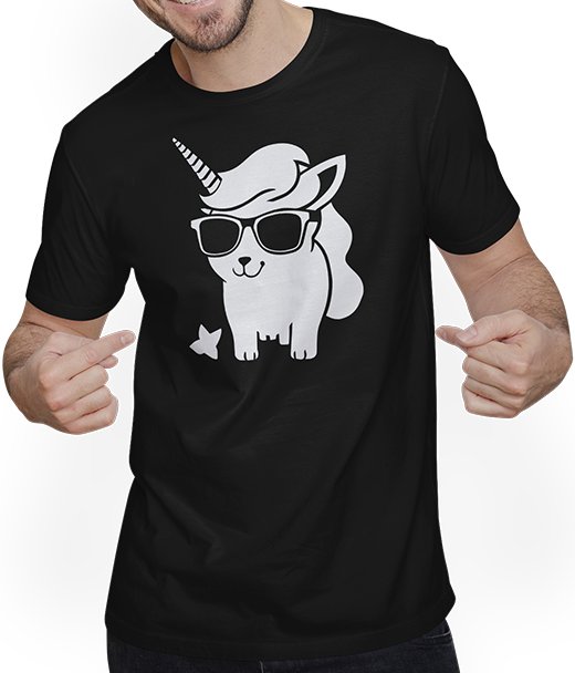 Produktbild von T-Shirt mit Mann Einhörner Anime Einhorn Manga Märchen Sonnenbrille