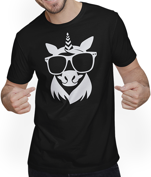 Produktbild von T-Shirt mit Mann Einhörner Anime Einhorn Manga Märchen Sonnenbrille