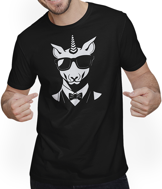 Produktbild von T-Shirt mit Mann Einhörner Anime Einhorn Manga Märchen Sonnenbrille