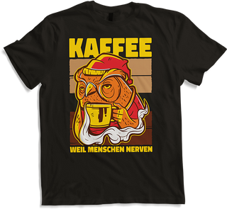 Produktbild von T-Shirt Eulen weil Menschen Nerven Morgenmuffel Kaffee Sprüche