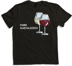 Produktbild von T-Shirt Fahre zweigleisig Rotwein Weißwein Spruch Wein Sprüche