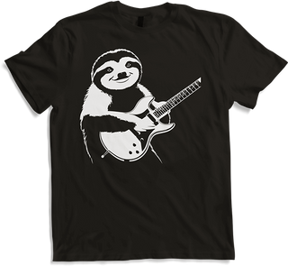 Produktbild von T-Shirt Faultier mit E-Gitarre Musiker Lustiger Gitarrist