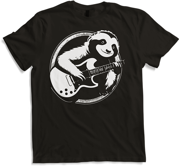 Produktbild von T-Shirt Faultier mit E-Gitarre Musiker Lustiger Gitarrist