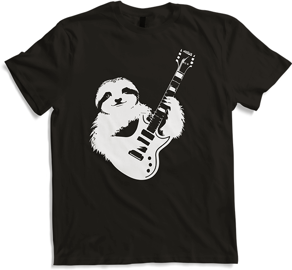 Produktbild von T-Shirt Faultier mit E-Gitarre Musiker Lustiger Gitarrist