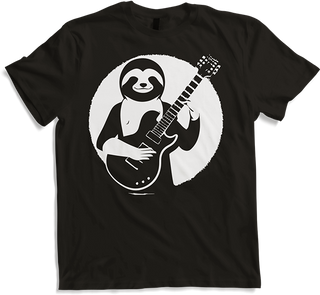 Produktbild von T-Shirt Faultier mit E-Gitarre Musiker Lustiger Gitarrist
