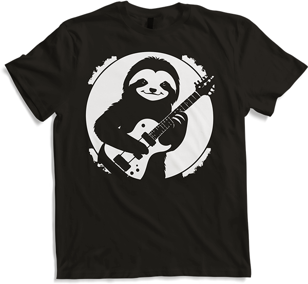 Produktbild von T-Shirt Faultier mit E-Gitarre Musiker Lustiger Gitarrist