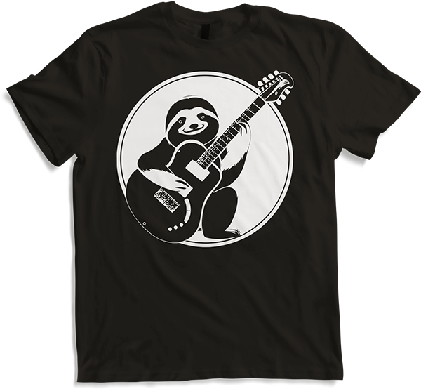Produktbild von T-Shirt Faultier mit E-Gitarre Musiker Lustiger Gitarrist