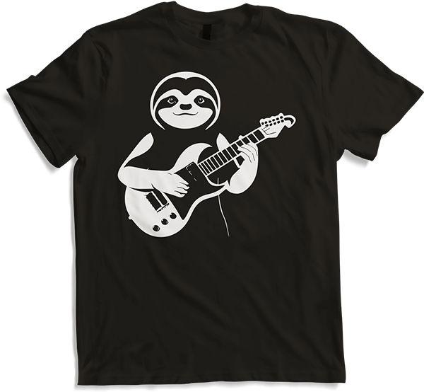 Produktbild von T-Shirt Faultier mit E-Gitarre Musiker Lustiger Gitarrist