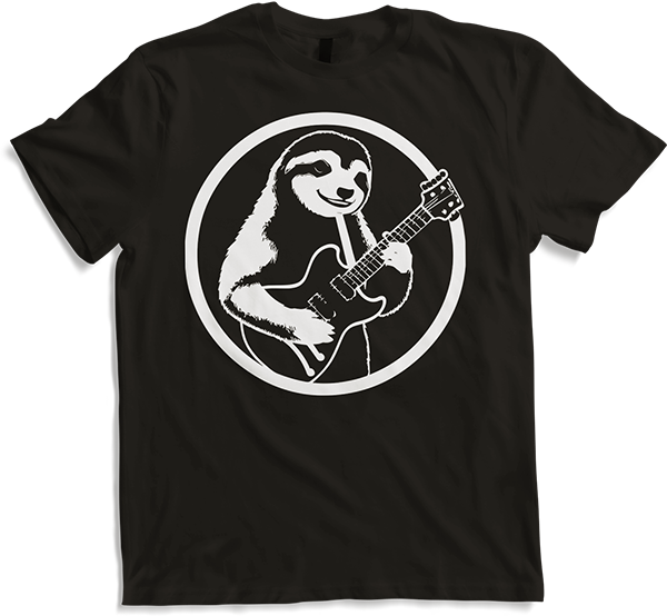 Produktbild von T-Shirt Faultier mit E-Gitarre Musiker Lustiger Gitarrist
