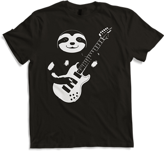 Produktbild von T-Shirt Faultier mit E-Gitarre Musiker Lustiger Gitarrist