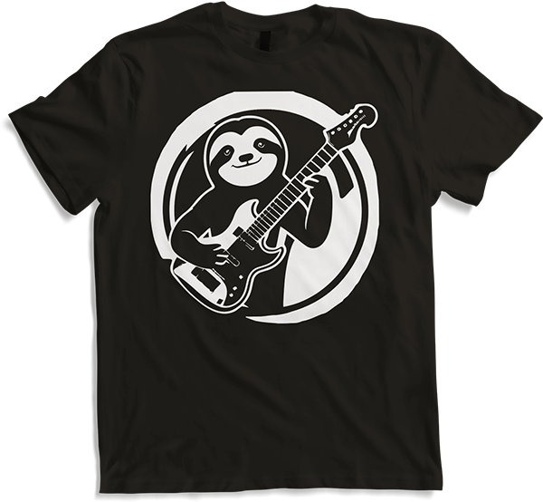 Produktbild von T-Shirt Faultier mit E-Gitarre Musiker Lustiger Gitarrist