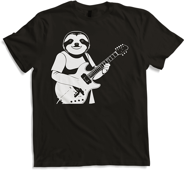 Produktbild von T-Shirt Faultier mit E-Gitarre Musiker Lustiger Gitarrist
